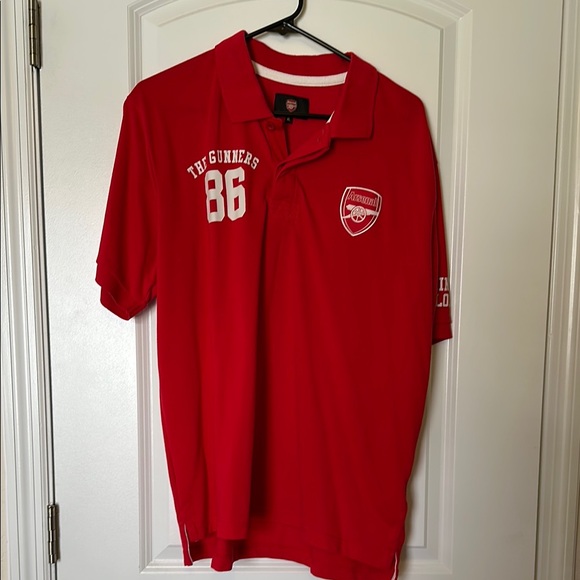 Vibrant Red Arsenal Polo Shirt with Crest - Picture 1 of 6
